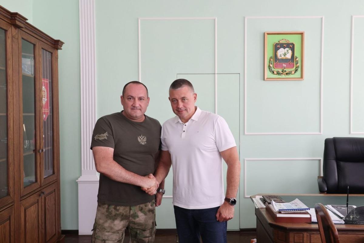 Калинин встретился с главой Мичуринска Харниковым в ходе рабочего визита